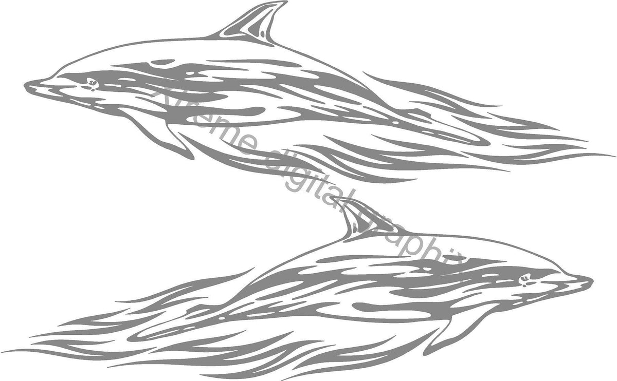 dolphin vinyl decals kit for boat 